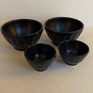 Anthropologie Matt Black 2 Cereal 2 Mini Latte Bowls